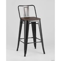 Стул Stool Group Tolix Wood со спинкой YD-H765E-W LG-01 (черный глянцевый/темное дерево) - Превью изображения №2 — Интернет-магазин Time-Shop