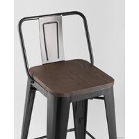 Стул Stool Group Tolix Wood со спинкой YD-H765E-W LG-01 (черный глянцевый/темное дерево) - Превью изображения №7 — Интернет-магазин Time-Shop