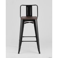 Стул Stool Group Tolix Wood со спинкой YD-H765E-W LG-01 (черный глянцевый/темное дерево) - Превью изображения №3 — Интернет-магазин Time-Shop