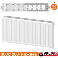 Стальной панельный радиатор Valfex Steel Universal VC 22 300х1200 VF.VC.22.300.1200 (с нижним подключением) - Превью изображения №2 — Интернет-магазин Time-Shop