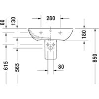 Умывальник Duravit ME by Starck 65x49 [2335650000] - Превью изображения №5 — Интернет-магазин Time-Shop