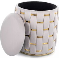 Пуфик Signal Tiara Velvet (светло-бежевый) - Превью изображения №2 — Интернет-магазин Time-Shop
