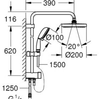 Душевая система  Grohe Tempesta Rustic System 200 27399002 - Превью изображения №2 — Интернет-магазин Time-Shop