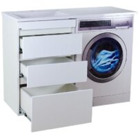  Misty Фостер - 55 Тумба напольная 3 ящ. под стиральную машину, белая эмаль - Э-Фос01055-01Н3Я - Превью изображения №2 — Интернет-магазин Time-Shop