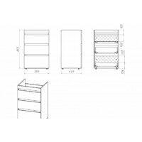  Misty Фостер - 55 Тумба напольная 3 ящ. под стиральную машину, белая эмаль - Э-Фос01055-01Н3Я - Превью изображения №3 — Интернет-магазин Time-Shop