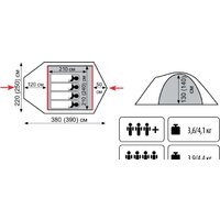 Треккинговая палатка Tramp Lite Camp 4 - Превью изображения №2 — Интернет-магазин Time-Shop