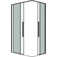 Душевой уголок Grossman Galaxy 90x80x195 300.K33.01.9080.42.00 (графит сатин/прозрачное стекло) - Превью изображения №2 — Интернет-магазин Time-Shop