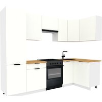 ВерсоМебель Эко-2 1.2x2.7 правая (белый фасадный/ст.золотистый дуб)