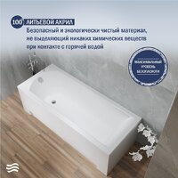Ванна Lauter Amelia 150 21204050 (с ножками, серым подголовн., белым лиц. и торц.экраном) - Превью изображения №4 — Интернет-магазин Time-Shop