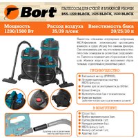 Пылесос Bort BSS-1530 Black - Превью изображения №14 — Интернет-магазин Time-Shop