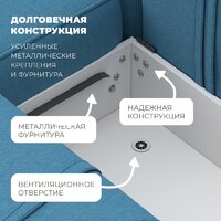 Угловой диван Лига диванов Лига-079 левый 129814L (рогожка амур 10 голубой) - Превью изображения №7 — Интернет-магазин Time-Shop