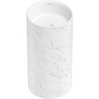 Умывальник Wellsee Chalice Perfection 230619000 (отдельностоящий, без отверстия под смеситель, цвет матовый белый мрамор/глянцевый белый) - Превью изображения №2 — Интернет-магазин Time-Shop