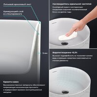 Умывальник Wellsee Chalice Perfection 230619000 (отдельностоящий, без отверстия под смеситель, цвет матовый белый мрамор/глянцевый белый) - Превью изображения №4 — Интернет-магазин Time-Shop