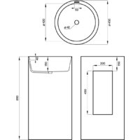 Умывальник Wellsee Chalice Perfection 230619000 (отдельностоящий, без отверстия под смеситель, цвет матовый белый мрамор/глянцевый белый) - Превью изображения №9 — Интернет-магазин Time-Shop