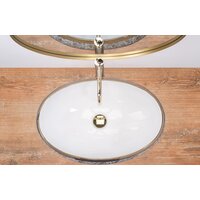 Умывальник Rea Meryl (белый/золотой) - Превью изображения №3 — Интернет-магазин Time-Shop