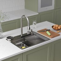 Кухонная мойка Roxen Stage Plus 560250-60-S многофункциональная 8 в 1 (60*48/текстурный сатин) - Превью изображения №2 — Интернет-магазин Time-Shop