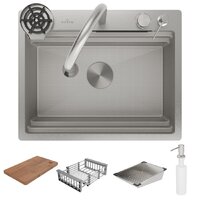 Кухонная мойка Roxen Stage Plus 560250-60-S многофункциональная 8 в 1 (60*48/текстурный сатин) - Превью изображения №3 — Интернет-магазин Time-Shop