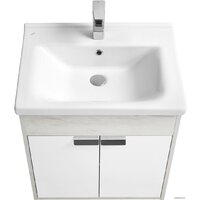  Акватон Тумба Флай 60 с умывальником Миранда 60 (дуб белый/дуб крафт) - Превью изображения №2 — Интернет-магазин Time-Shop