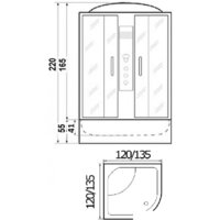 Душевая кабина River Temza 135/135/55 MT - Превью изображения №3 — Интернет-магазин Time-Shop