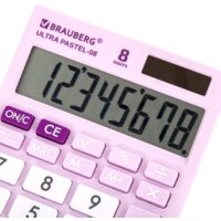 Бухгалтерский калькулятор BRAUBERG Ultra Pastel-08-PR 250516 (сиреневый) - Превью изображения №7 — Интернет-магазин Time-Shop