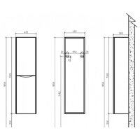  BelBagno Шкаф-пенал Ancona-N-1500-2A-SC-TL-L (левый, tortora lucido) - Превью изображения №3 — Интернет-магазин Time-Shop