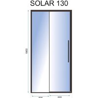 Душевая дверь Rea Solar 130 (черный/прозрачное стекло) - Превью изображения №3 — Интернет-магазин Time-Shop