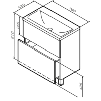  AM.PM Тумба под умывальник Gem 75 M90FSX07522GM32 (2 ящика, графит) - Превью изображения №10 — Интернет-магазин Time-Shop