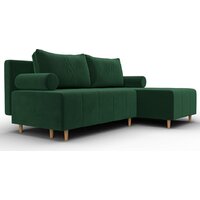 Угловой диван Лига диванов Лига-102 универсальный 134791 (велюр Seven 626 зеленый) - Превью изображения №4 — Интернет-магазин Time-Shop