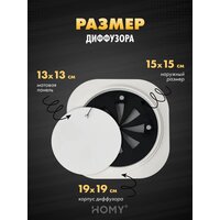 Вентиляционная решетка HOMY AIR круглый A100WRS d150 (белая) - Превью изображения №3 — Интернет-магазин Time-Shop