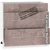 Шкаф напольный Кортекс-мебель Корнелия Лира НШ80р3ш без столешницы (венге) - Превью изображения №2 — Интернет-магазин Time-Shop