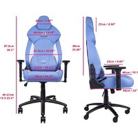 Игровое (геймерское) кресло Thermaltake V Comfort (синий/белый) - Превью изображения №15 — Интернет-магазин Time-Shop