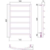 Полотенцесушитель Сунержа Галант 4.0 800х500 МЭМ правый 00-0831-8050 - Превью изображения №4 — Интернет-магазин Time-Shop