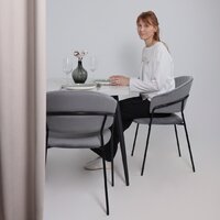 Стул с подлокотниками Алвест AV 433 (темно-серый бархат H-15/черный) - Превью изображения №2 — Интернет-магазин Time-Shop