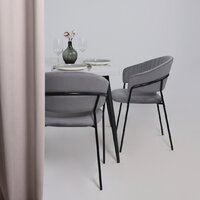 Стул с подлокотниками Алвест AV 433 (темно-серый бархат H-15/черный) - Превью изображения №4 — Интернет-магазин Time-Shop