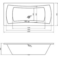 Ванна Lavinia Boho Evan 200x90 37110200 - Превью изображения №3 — Интернет-магазин Time-Shop