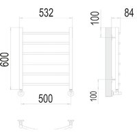 Полотенцесушитель TERMINUS Классик П6 500x600 нп (сатин) - Превью изображения №2 — Интернет-магазин Time-Shop