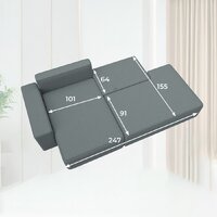 Угловой диван Лига диванов Лига-079 левый 129813L (рогожка амур 07 серый) - Превью изображения №12 — Интернет-магазин Time-Shop