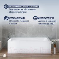 Ванна Lauter Aurora 170x75 21010075 (с ножками, лицевым и торцевым экранами) - Превью изображения №5 — Интернет-магазин Time-Shop