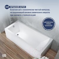 Ванна Lauter Aurora 170x75 21010075 (с ножками, лицевым и торцевым экранами) - Превью изображения №4 — Интернет-магазин Time-Shop