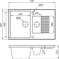Кухонная мойка БелЭворс Forma L (бежевый, без сифона) - Превью изображения №2 — Интернет-магазин Time-Shop