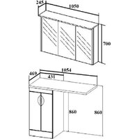  Runo Тумба с умывальником Лира 45 + Гамма 105 лайт с правым крылом (напольная, белый) - Превью изображения №8 — Интернет-магазин Time-Shop