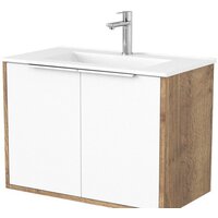 Дабер Тумба под умывальник 018 70 Т18.7.0.21Б (дуб галифакс/белый/ручка белая)