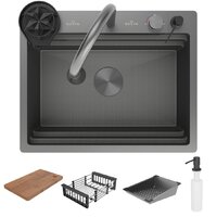 Кухонная мойка Roxen Stage Plus 560250-60-BS многофункциональная 8 в 1 (60*48/текстурный графит) - Превью изображения №3 — Интернет-магазин Time-Shop