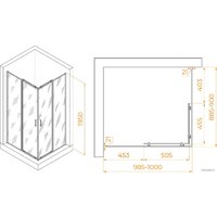 Душевой уголок RGW PA-040B 3508104090-14 90x100 (черный/прозрачное стекло) - Превью изображения №2 — Интернет-магазин Time-Shop