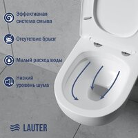 Унитаз подвесной Lauter Sulzdorf + Breez 21GN7072BM (белый с микролифтом) - Превью изображения №6 — Интернет-магазин Time-Shop