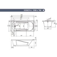 Ванна Ventospa Serena LA 150x70 (с ножками и экраном) - Превью изображения №3 — Интернет-магазин Time-Shop