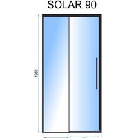 Душевая дверь Rea Solar 90 (черный/прозрачное стекло) - Превью изображения №3 — Интернет-магазин Time-Shop