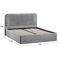 Кровать Трия Тиффани Тип 1 c ПМ и заглушиной 160x200 (микровелюр Wellmart Silver) - Превью изображения №4 — Интернет-магазин Time-Shop