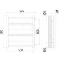 Полотенцесушитель TERMINUS Ватикан П6 500х600 (с боковым подключением 500) - Превью изображения №9 — Интернет-магазин Time-Shop