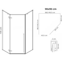 Душевой уголок Rea Diamond 90x90 - Превью изображения №10 — Интернет-магазин Time-Shop